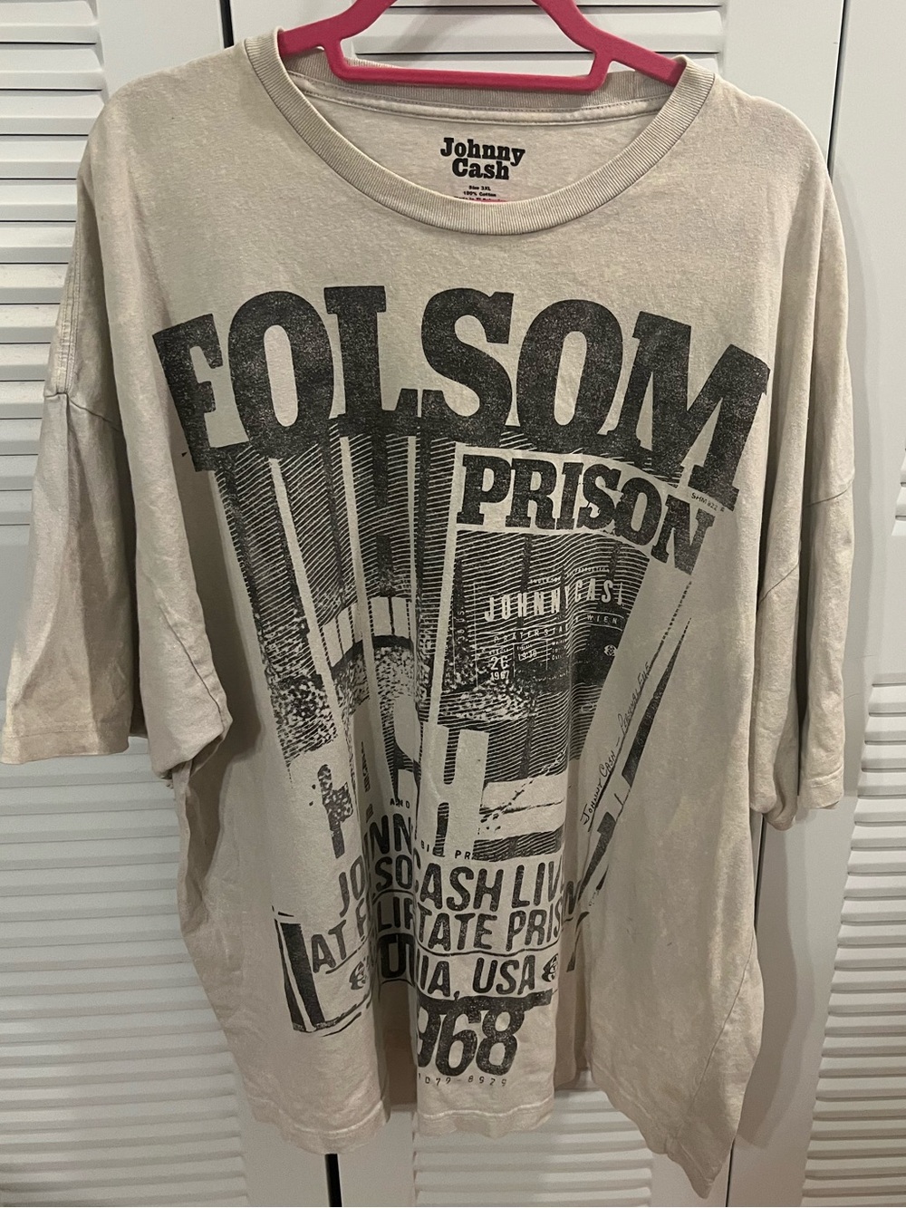 Johnny Cash Live At Folsom State Prison vintage t-shirt size 3X
